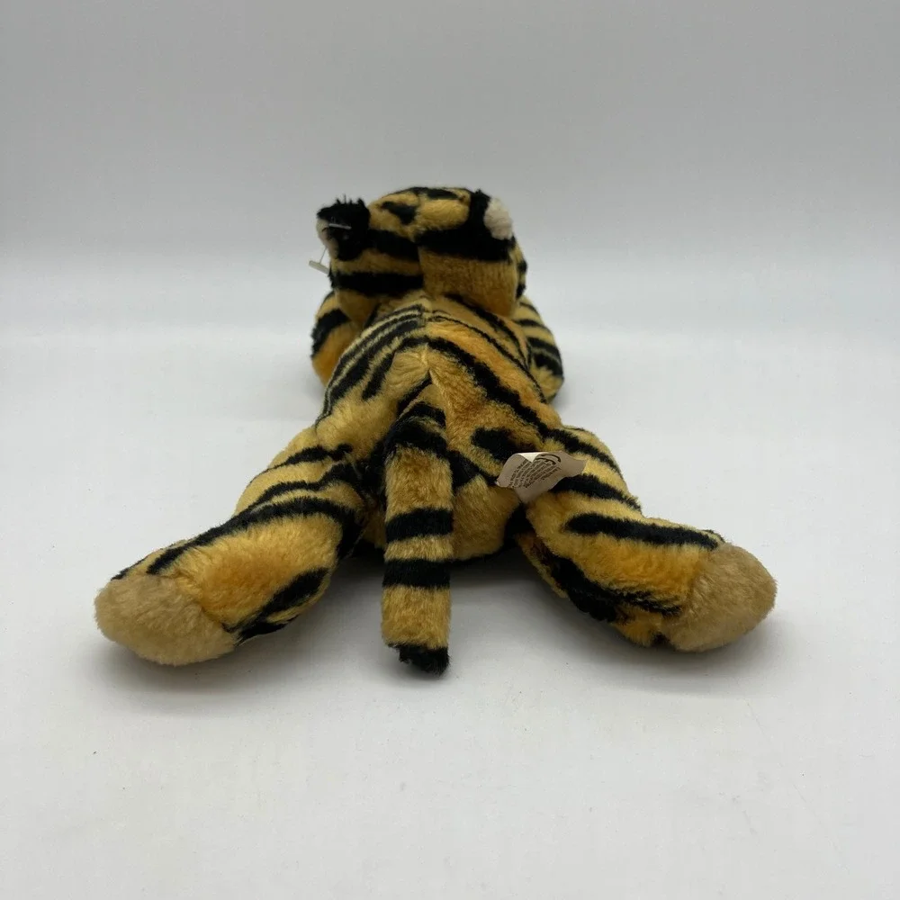 Toy Works Tiger Plush Stuffed Animal Striped‎ Laying Down Kitten Toy